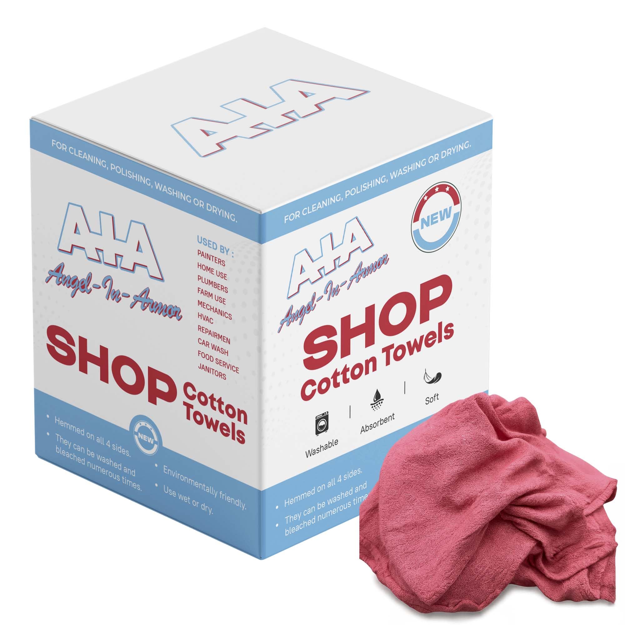 Red Shop Rags Shop Towels 150-Pack Cotton - 14x14 Inch Red Cleaning Rags For Garage ...