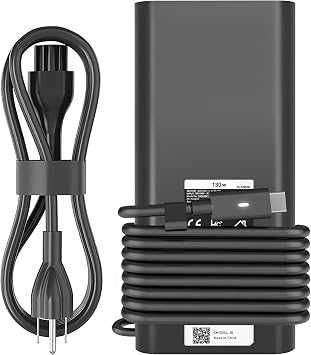 130W USB C Laptop Charger Compatible with Dell Precision 5530 5550 5560 5570 5750 5760 5770,Latitude 5401 5411 5501 5511 5520,XPS 15 17 9575 9500 9700 Power Supply Cord DA130PM170 HA130PM170 0K00F5