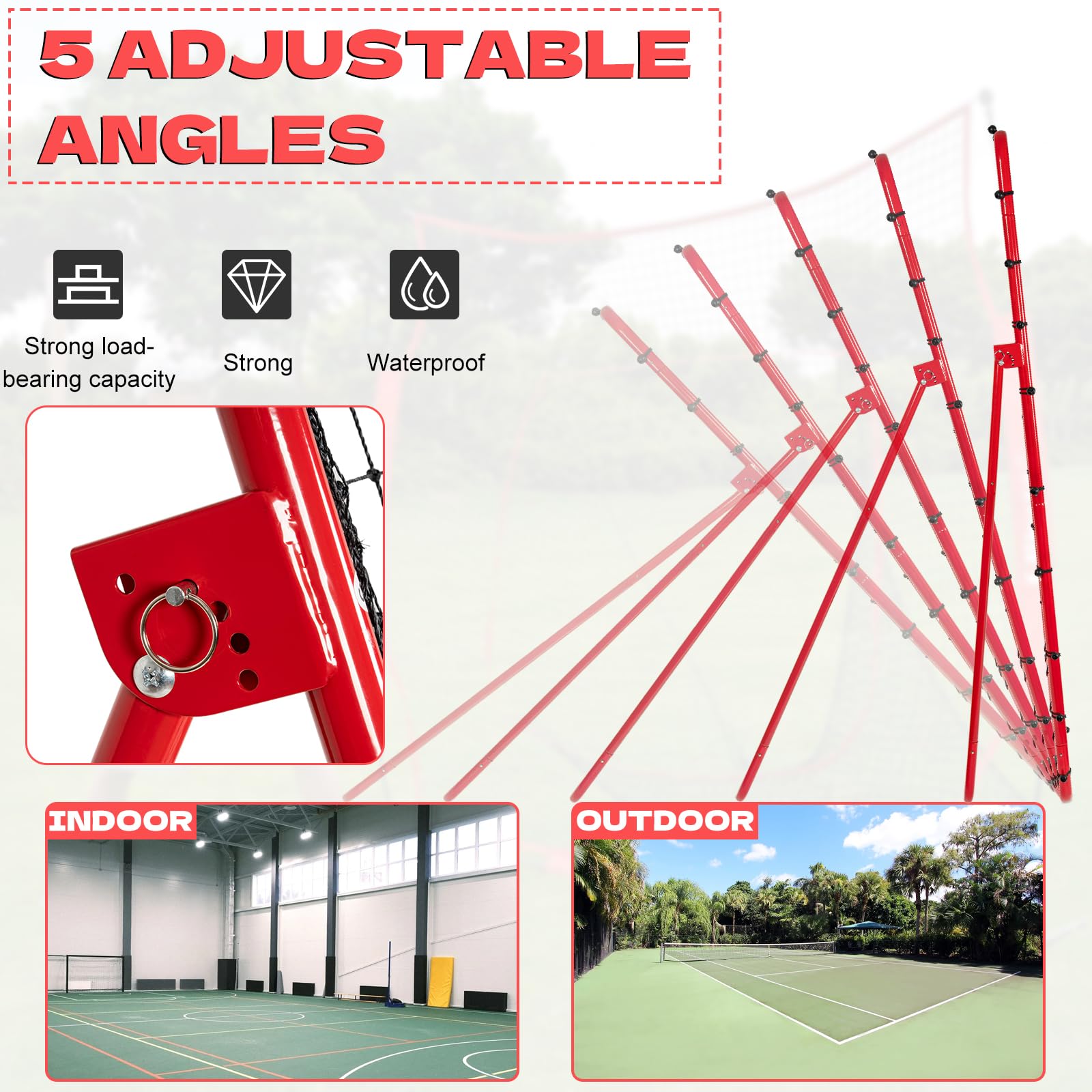 AKOZLIN Filet de rebond baseball softball 5 angles réglables 1,8 x 1,2 m avec zone de frappe sac de transport