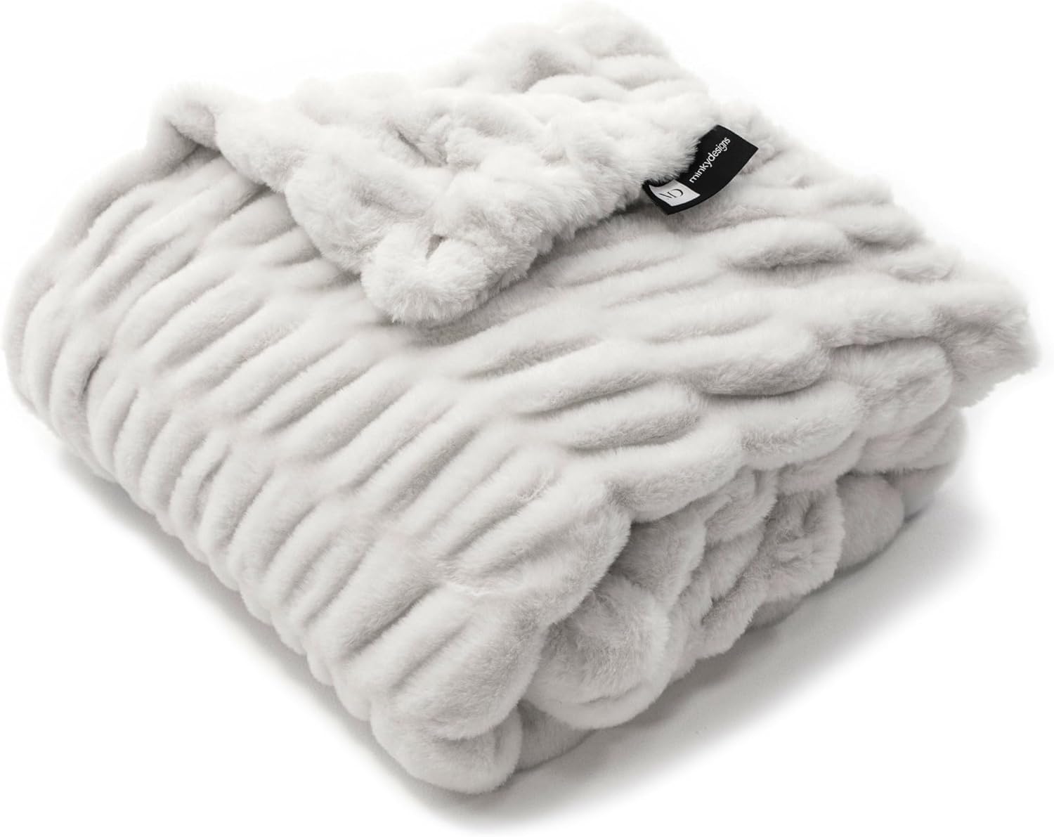 Minky Designs Polar Bear Minky Blanket – Ultra Soft Faux Fur Throw Blanket for Couch, Bed & Home – Fluffy, Warm & Luxurious – Chic Collection (Large, 60×72)