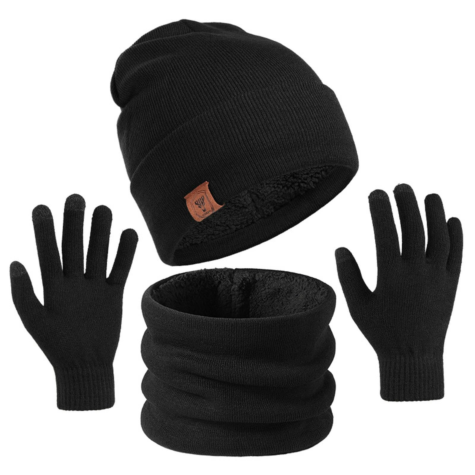 Conjunto de gorro, bufanda y guantes térmicos para paseos invernales y frío extremo
