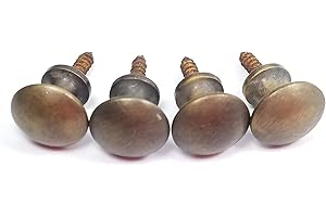 4 Vintage Style Solid Brass Barrister Bookcase Knobs 5/8" Dia. #K2