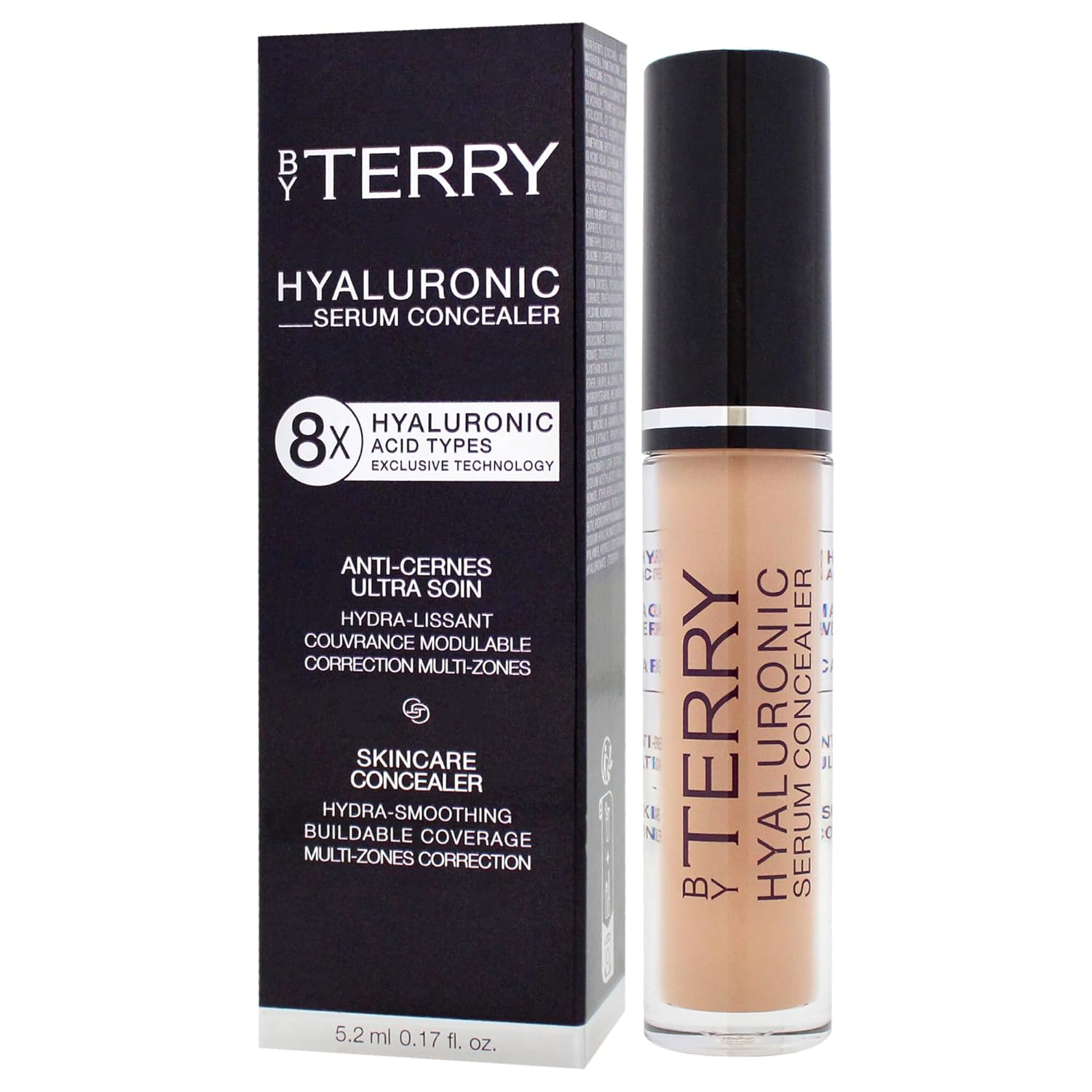 By Terry Hyaluronic Serum Concealer, Radiant & Hydrating Skincare-Infused Concealer, Buildable Coverage, Vegan, Golden Nude