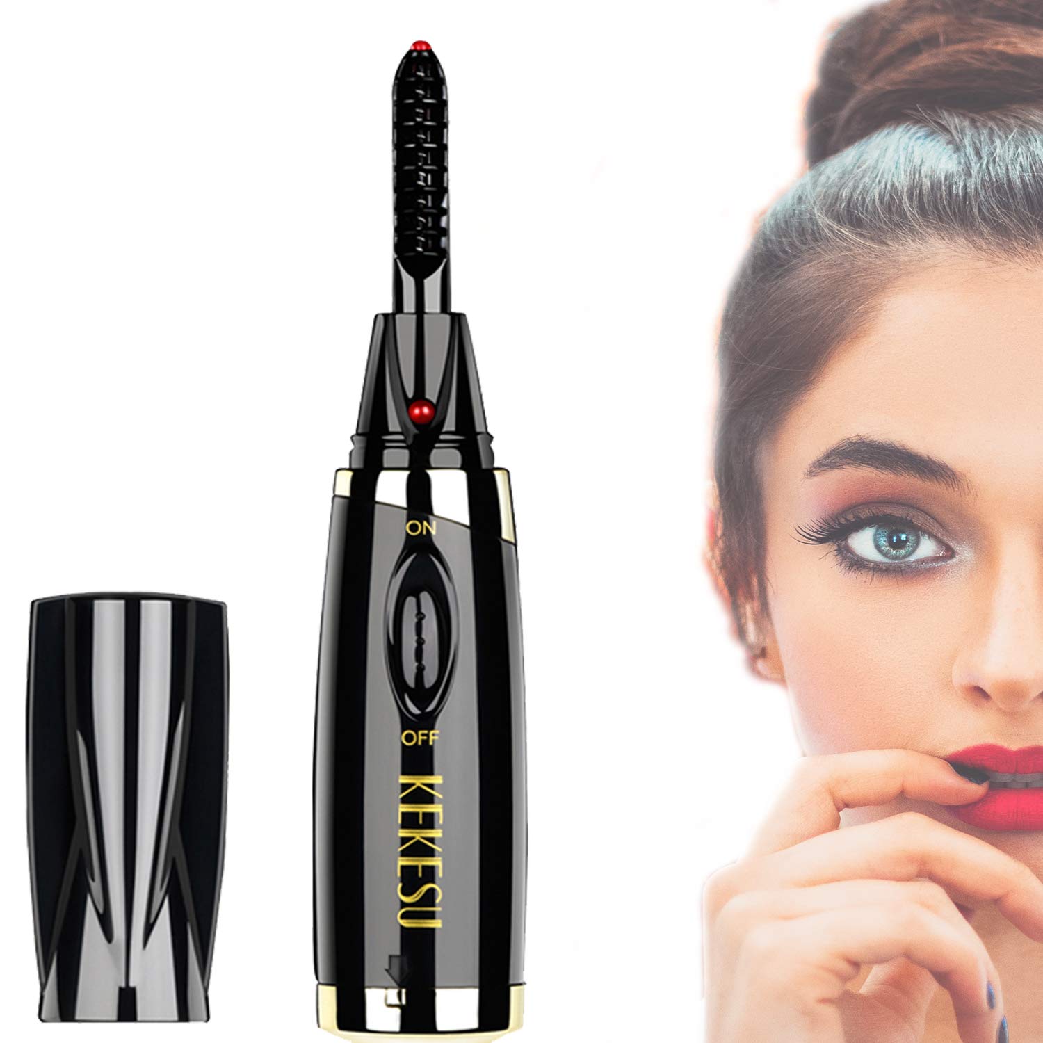 Electric Heated Eyelash Curler, Portable Heated Automatic Eyelash Curlers for Curling Eyelashes and Fixing Dried Mascara