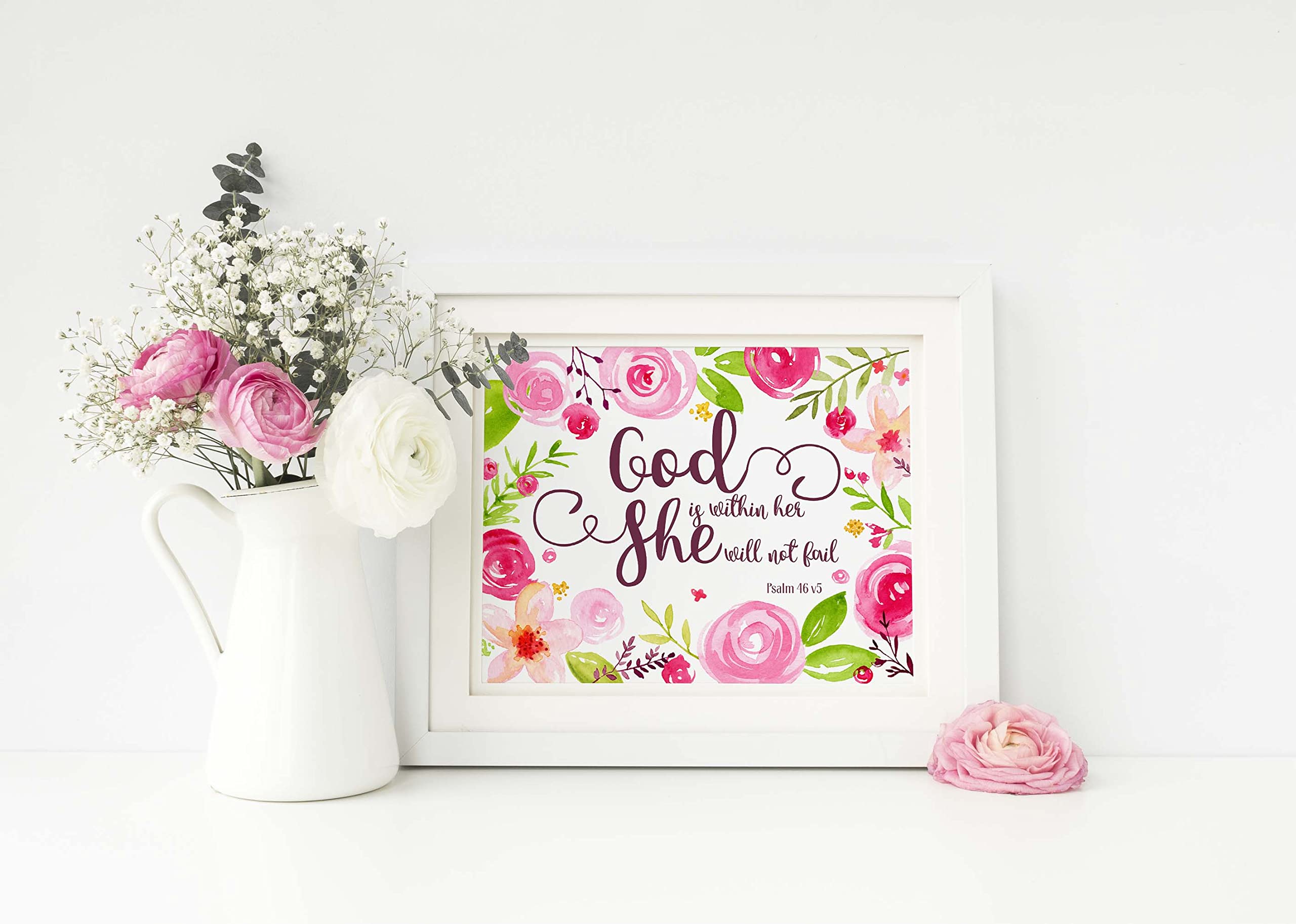 Psalm 46 5 Bible Verse Poster, Christian God is within Her Scripture ...