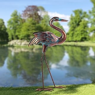 Sponsored Ad - Natelf Garden Crane Statues for Outdoor, Standing Patina Heron Decoy Garden Sculptures, Metal Bird Art Lawn...