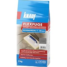 Knauf Flexfuge Bodenspezial Cement Grey 5 kg for Grouting All Ceramic Tiles and Scratch-Resistant Natural Stones for Indoor and Outdoor Use Ideal for Irregular Joints Self-Levelling