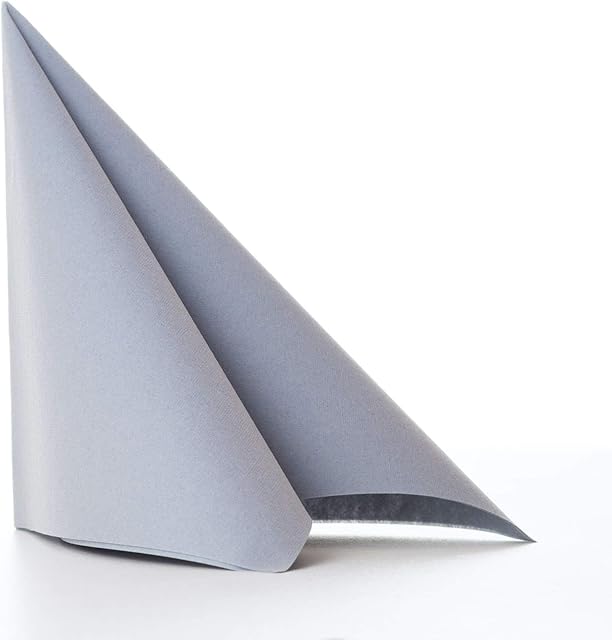 Aroba Airlaid 100 serwetek podobnych do materiału, 19 kolorów, 40 x 40 cm, składane 1/4, wysokiej jakości serwetki ślubne, wygląd materiału, na urodziny, do hotelu, cateringu, na Boże Narodzenie, wesele, szare