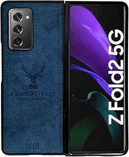 ELMO3EZZ Digital Luxury Soft Texture Patterned Dirt-Resistant Anti-Shock Anti-Fingerprint Full Body TPU Case for Samsung Fold 2 (Blue)