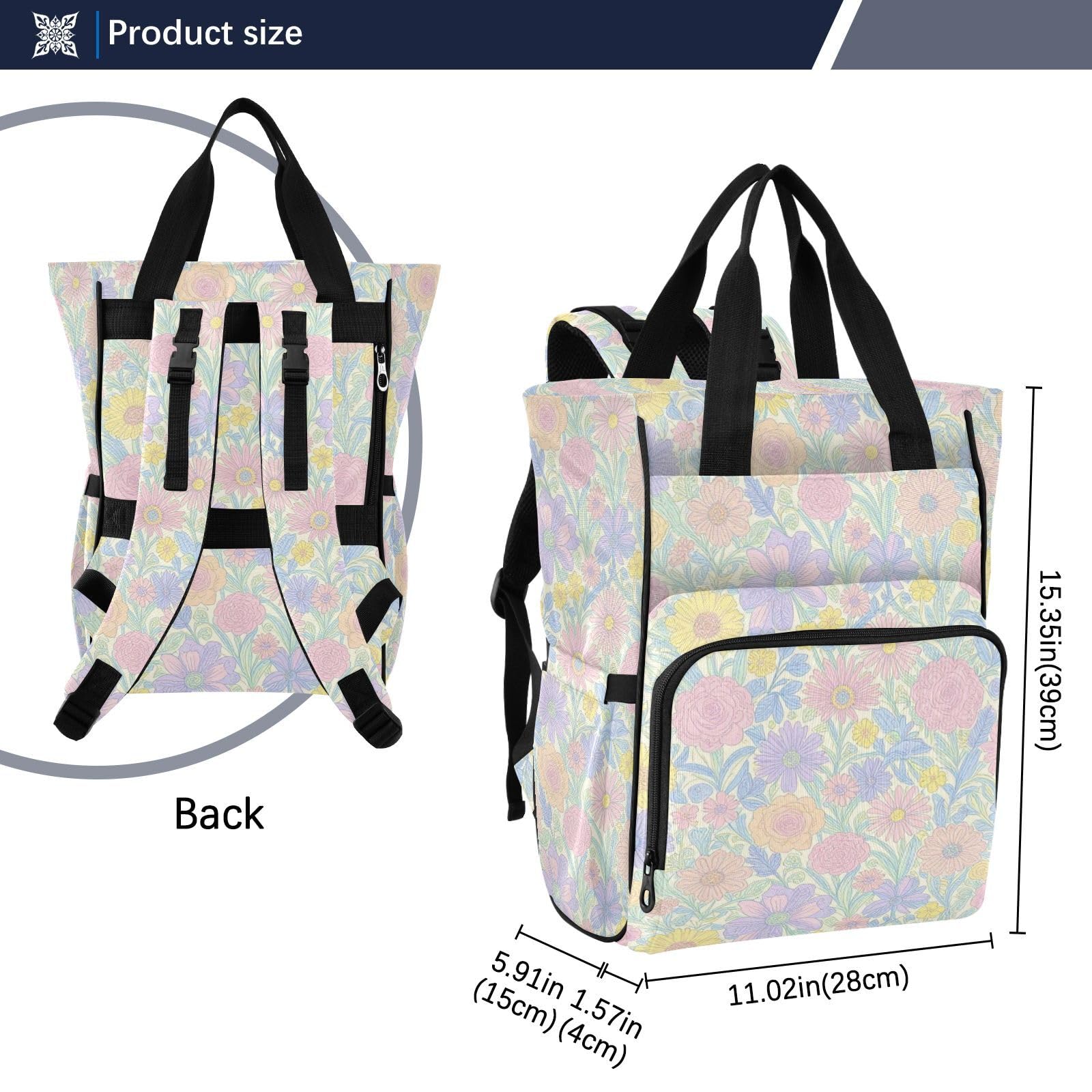 Grande borsa per pannolini, unisex, da viaggio, graziosa, elegante, motivo