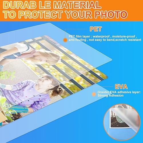 Miniatura 2 de CAREGY Bolsas de laminación térmica, paquete de 600 hojas de laminación, 3 mil, 9 x 11.5 pulgadas para laminador, tamaño carta de esquina redonda