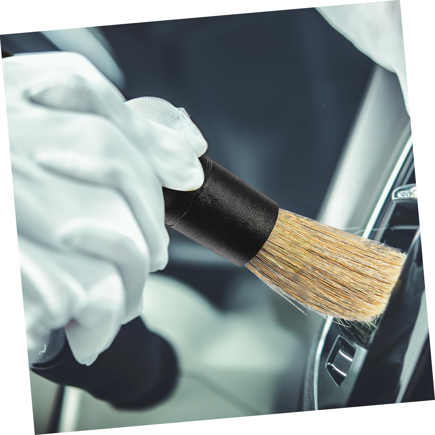 VALICLUD Kit de Nettoyage Intérieur de Voiture Poignée Confortable 3 Pièces avec Têtes de Brosse de Remplacement en Plastique Pp et Pet Design Professionnel pour Usage Professionnel