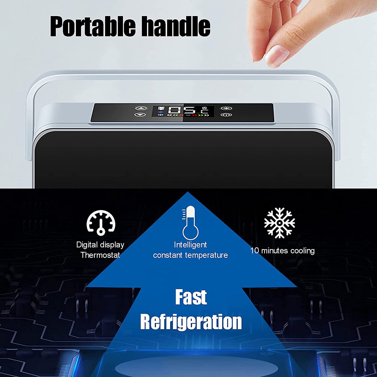 Frigorifero Portatile per Insulina,Scatola refrigerata Portatile del Mini Frigorifero dell'insulina/Piccolo Frigorifero Mobile dell'automobile Ricarica USB,2*Battery