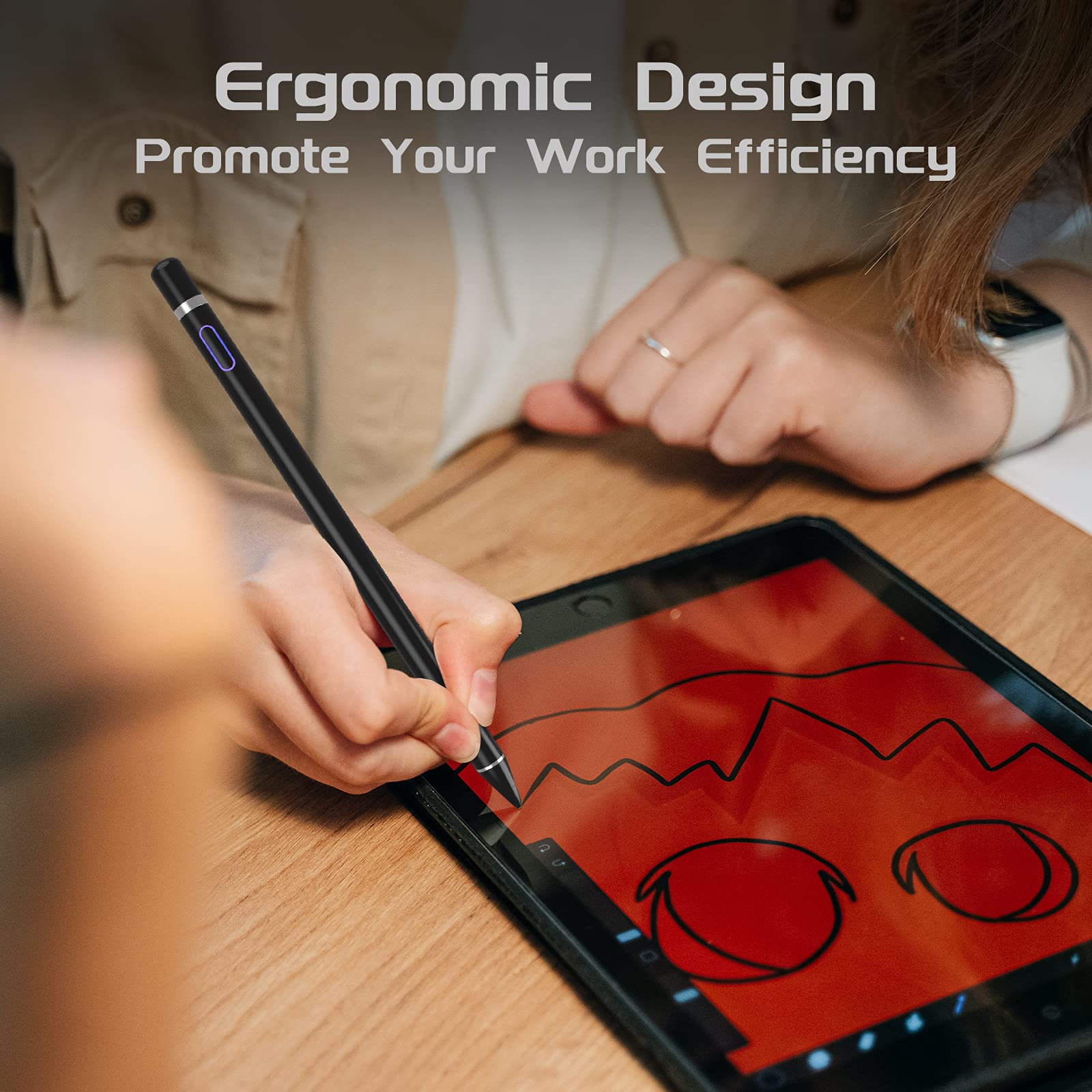 Pennino capacitivo per touch screen, penna digitale a punta fine, compatibile con iPhone, iPad Pro, Air Mini, Android, Microsoft Surface e altri tablet