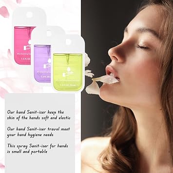3Pcs Mist Hydrating Hand Sanit-izer Spray for Adults,Cleanses Your Hands,Power Mist Hydrating,Hand Sanit-iser Travel,Mini Travel Essentials,Aromatic Hand Wash,Strawberries+Aloe vera +Lavender