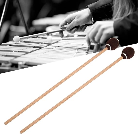 Marimba Mallet 1 Pair Mallet Lightweight Marimba Accessory Easy Hitting Smooth Sturdy Durable Percussion Instrument Brownheadwood