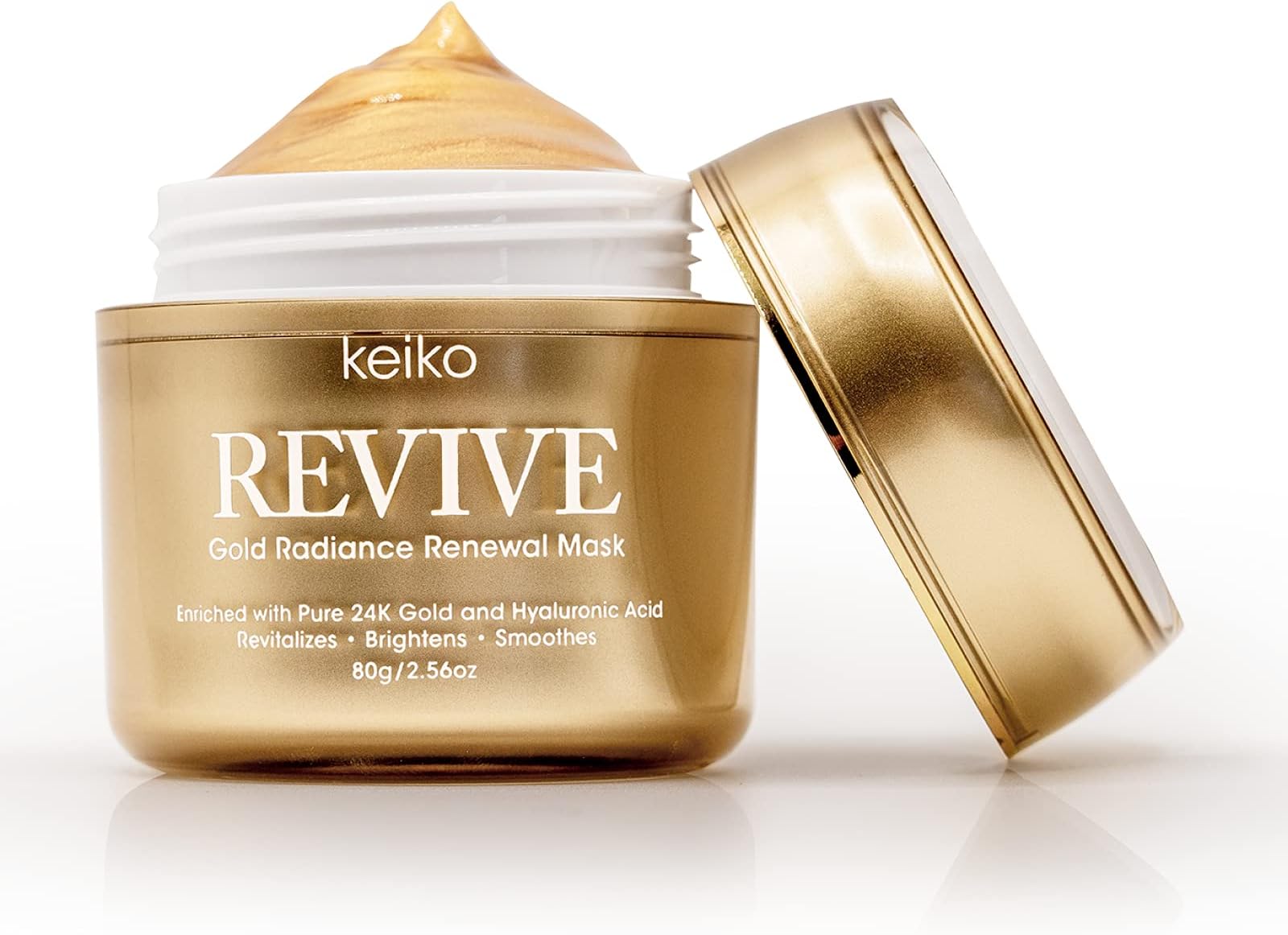 Keiko Revive Gold Radiance Renewal Mask - Anti-Aging Face Mask with 24K Gold, Hyaluronic Acid, and Centella Asiatica - Helps Smooth, Firm, and Brighten the Skin
