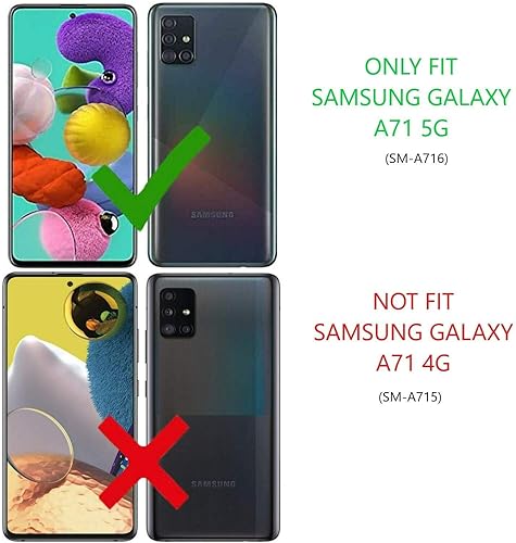 Miniatura 2 de Funda para Samsung Galaxy A71 5G (no compatible con Samsung A71 4G versión) con protector de pantalla integrado para cinturón con clip giratorio