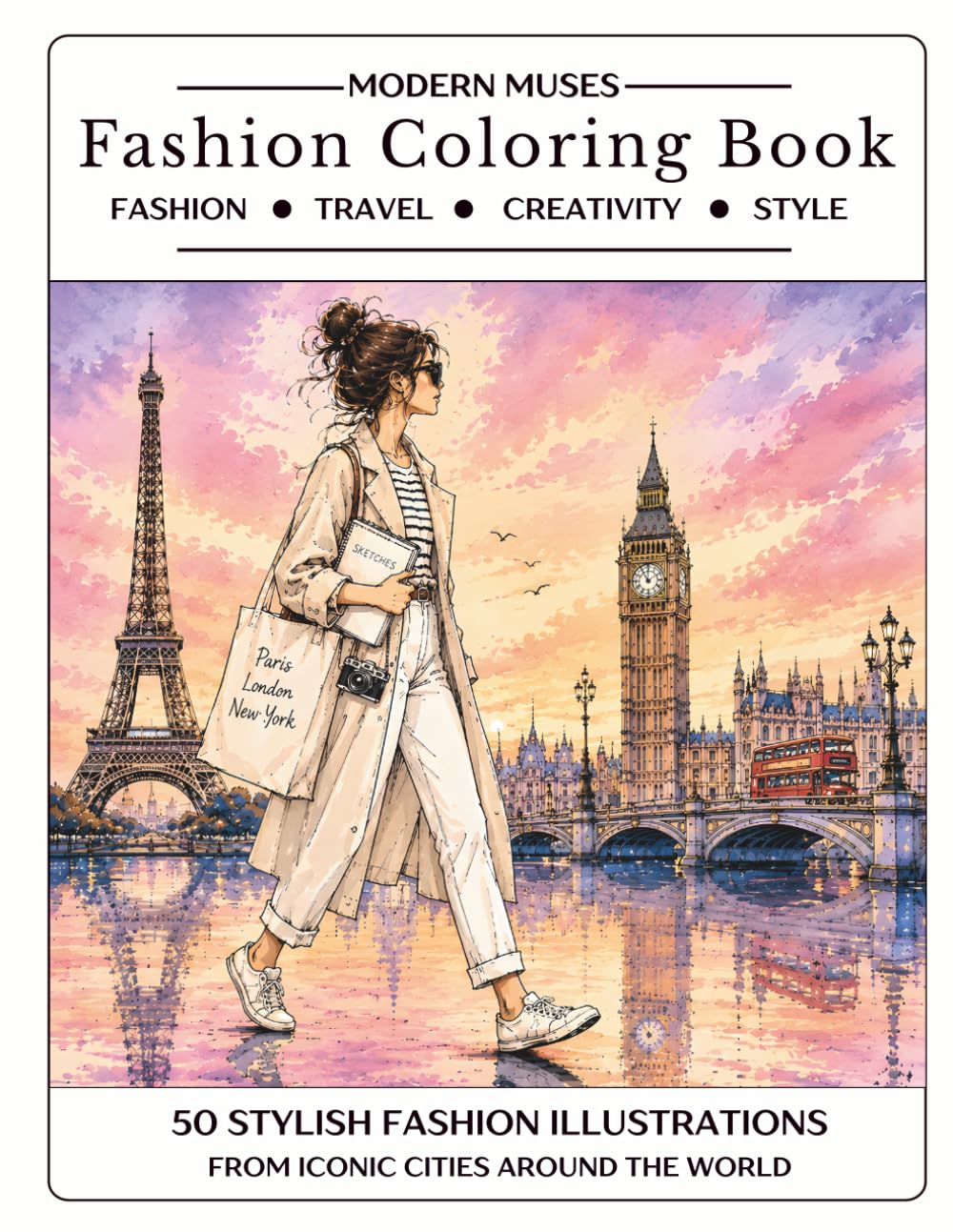 Modern Muses: Fashion Coloring Book for Teen Girls & Young Adults: Global Style, Aesthetic Outfits, Travel & Chic Girl Life