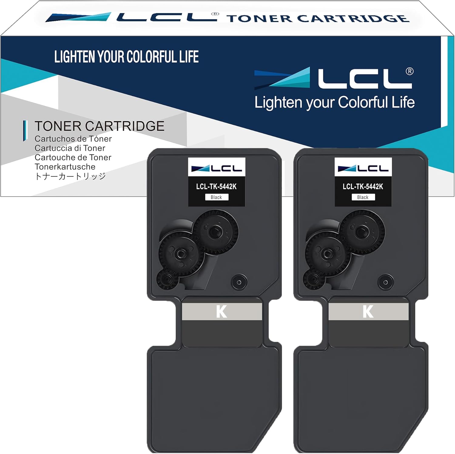 LCL TK5442 Black Toner Cartridge Replacement for Kyocera TK-5432 TK-5442 TK-5432K TK-5442K for ECOSYS MA2100cwfx MA2100cfx PA2100cwx PA2100cx Printer (2-Pack )