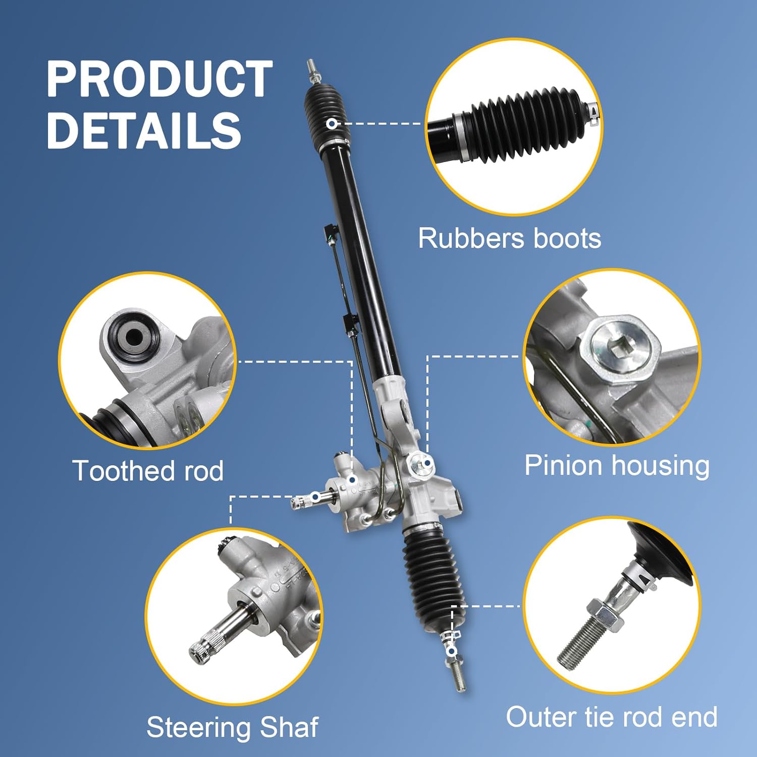 DICMIC Power Steering Rack & Pinion Assembly with Boot Compatible with 2003-2007 Honda Accord 2004-2008 Acura TL Replace# 53601SDAA01, 26-2703