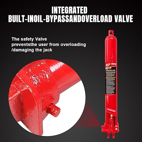 Miniatura 6 de Gata de cilindro largo Torin 3 toneladas Rojo