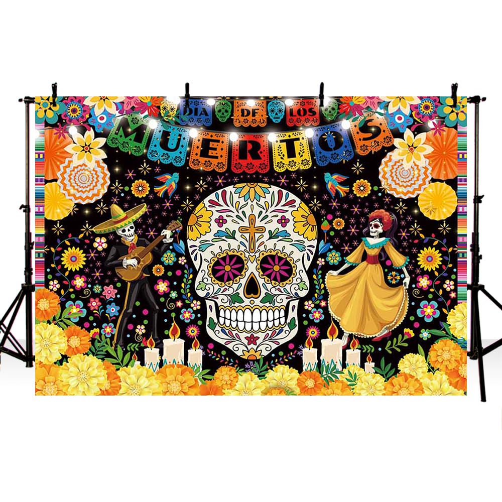 Dia De Los Muertos Background Mexican Day Of The Dead Backdrop Birthday ...