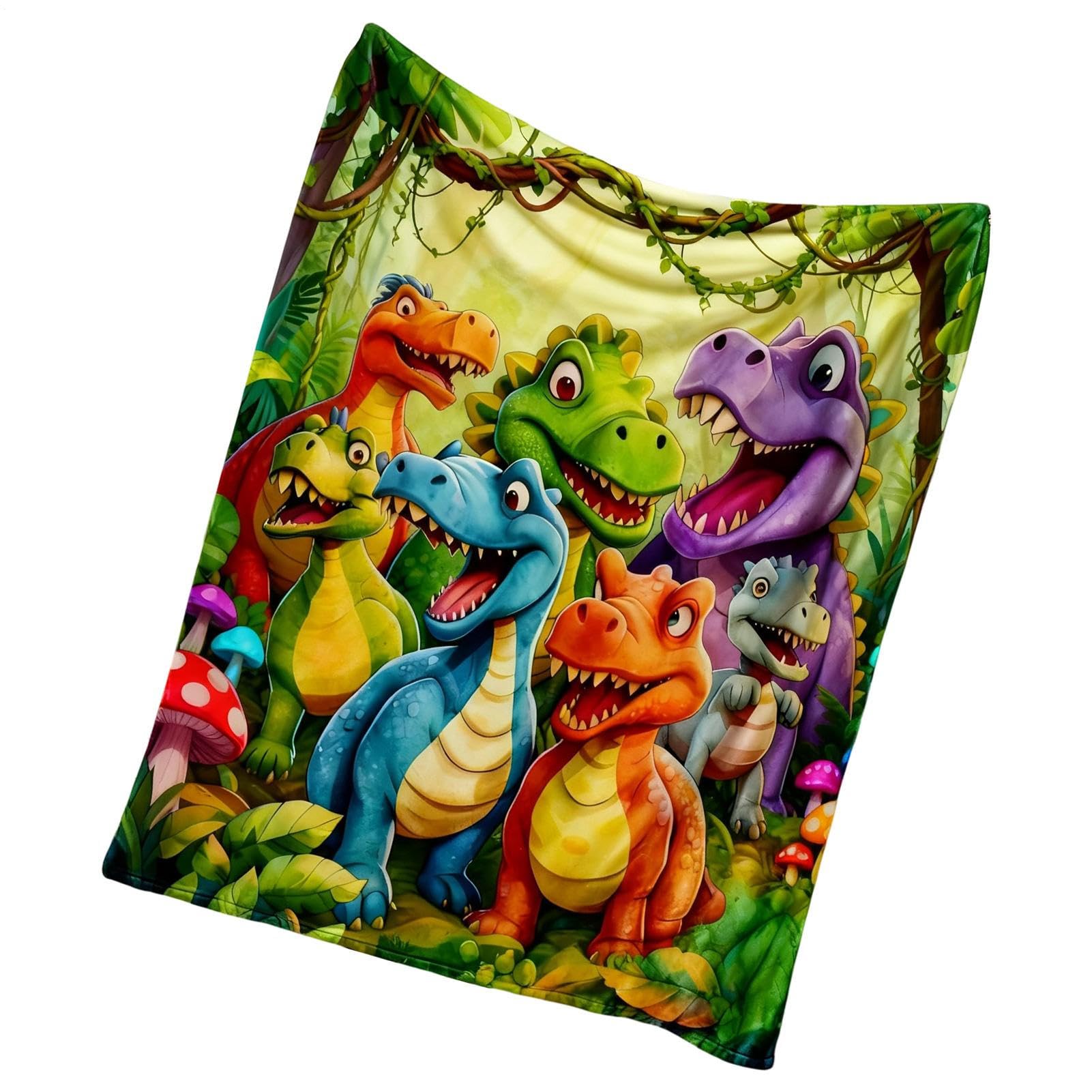 Couverture en flanelle dinosaure légère pour éviter les sueurs de lit