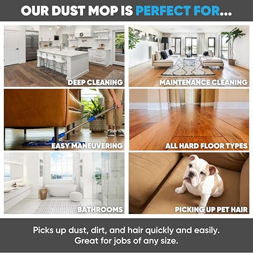 Miniatura 6 de Sistema de mojave de microfibra Mojave de 18 pulgadas con 2 almohadillas para el polvo, limpia rápidamente madera dura, laminado, azulejos, piedra,