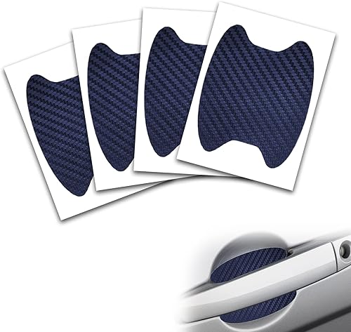 msyuusr 4 calcomanías para manija de puerta de automóvil, fibra de carbono, antiarañazos, protector de taza de puerta de automóvil, película