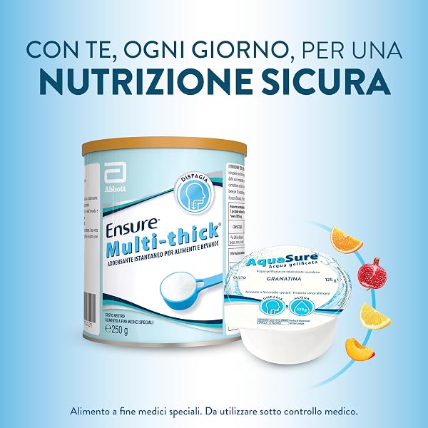 Abbott Nutrition | AquaSure 24 Confezioni x125 g | Acqua Gelificata per il trattamento dietetico di soggetti affetti da disfagia e problemi della deglutizione | gusto Granatina - 5