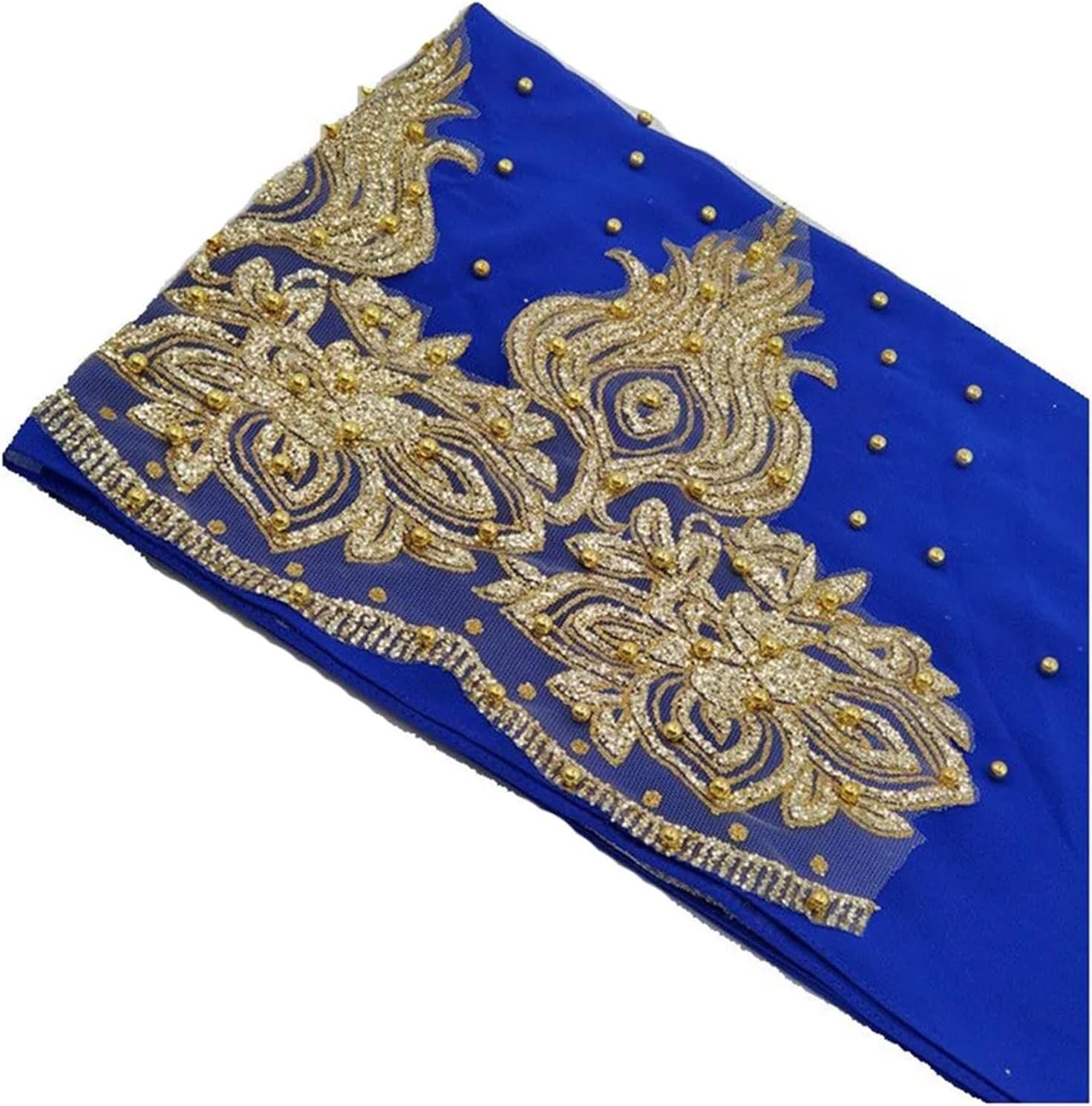 Chiffon Hijabs Scarf Turban Gold Glitters Beads Hijab For Woman Ramadan Foulard Femme Long Headscarf