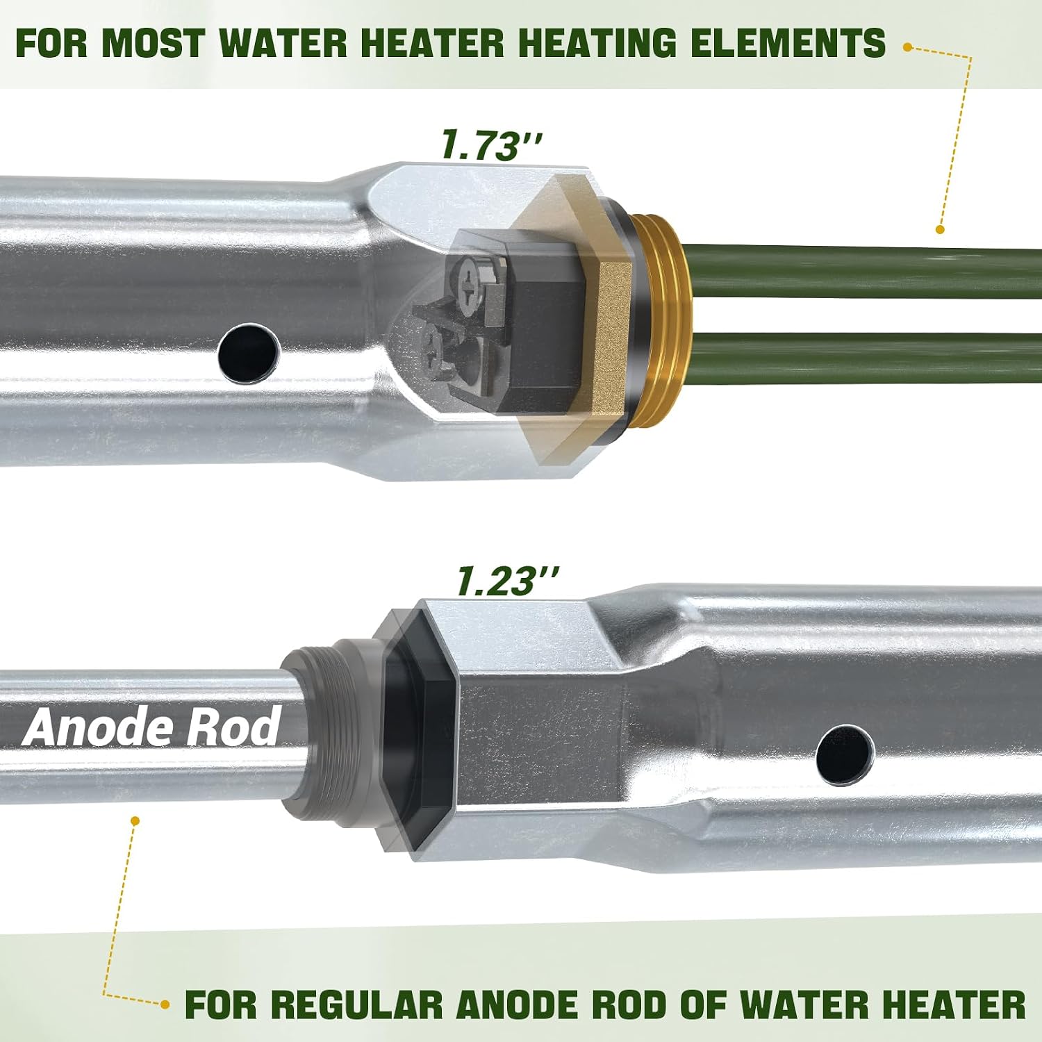 D-CYCLE Upgraded 92249 91160 92097 520900 Atwood Suburban RV Water Heater Element for GC6AA GC10A G6A GC10A GCH6A, SW4/6/10/12/16 Series Electric Water Heaters, 1400W/1440W 110V/120V