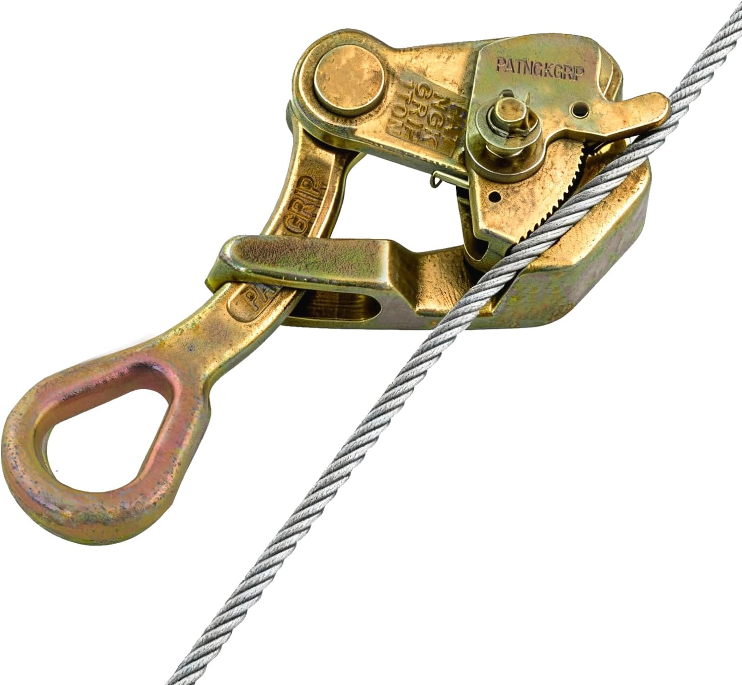 1 Ton Cable Puller Steel Wire Grip, 2200 Lbs Cable Puller Wire Puller for 5/32”-7/8” Steel Wire Rope, Wire Pulling Come Along Tools (3t)