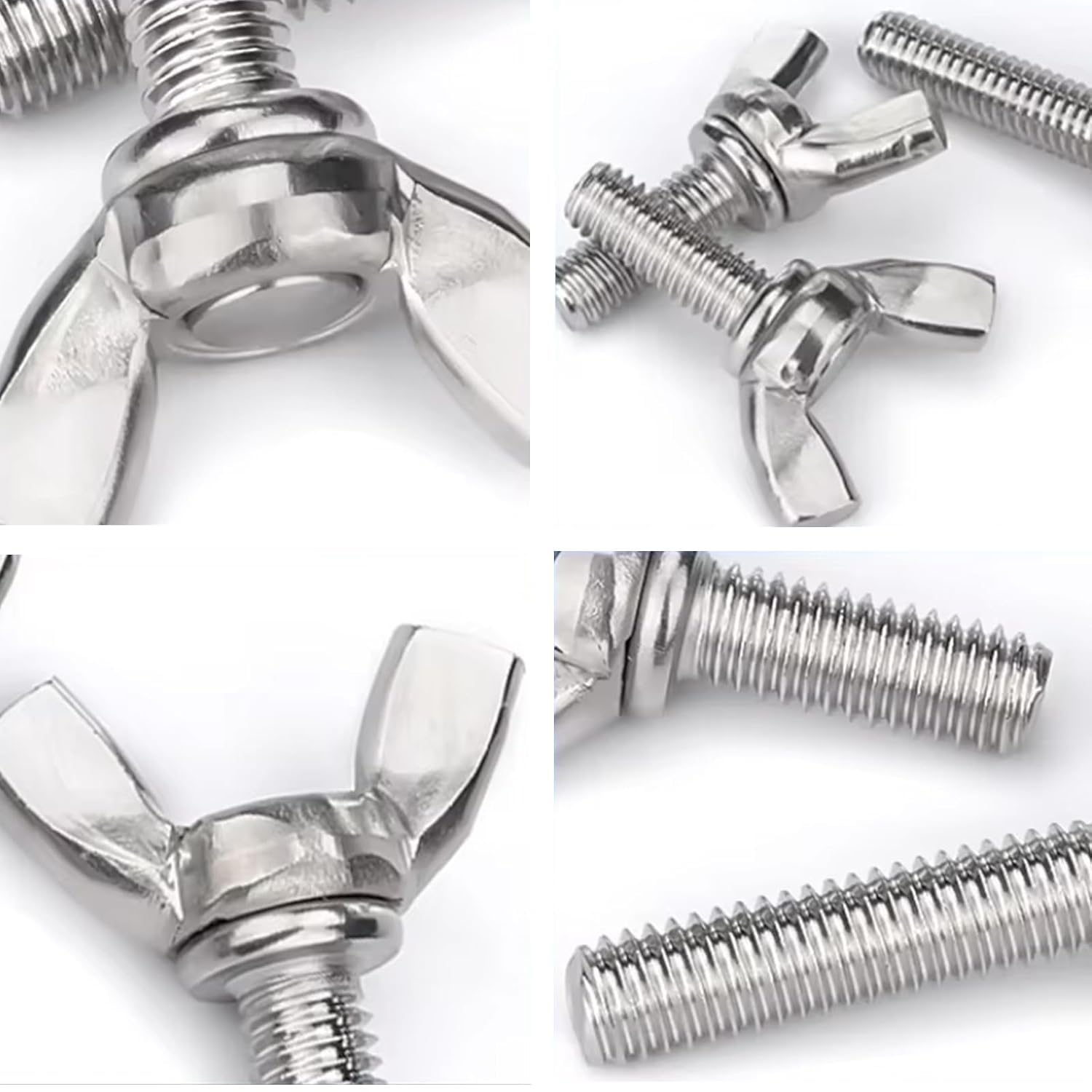 Ferramenta Bulloni Bulloni A Farfalla M4 In Acciaio Inox 304 - Confezione Da 30 Pezzi, Resistente Alla Corrosione Viti A Farfalla 304 - Foto 5