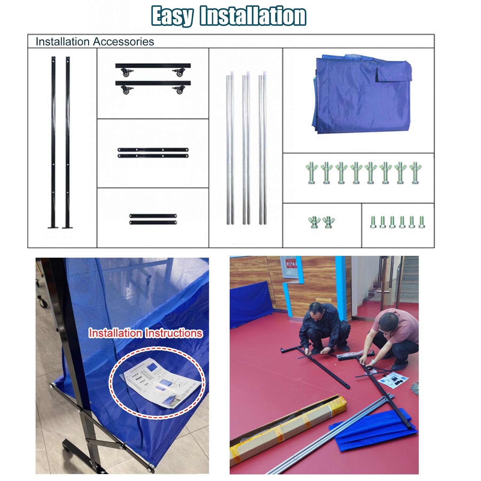 Rete di cattura for robot da ping pong alta 55 pollici, strumento di allenamento for adulti e bambini for esercizi con più palline, attrezzatura for la raccolta del riciclo di ping pong for la pratica