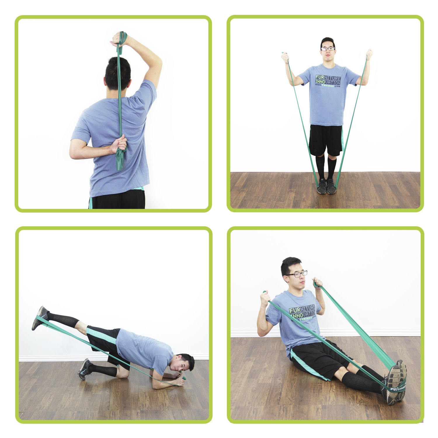 Furinno Rfitness Professional Flat Stretch Exercise Band 3-pc Set, RF1502 – 3