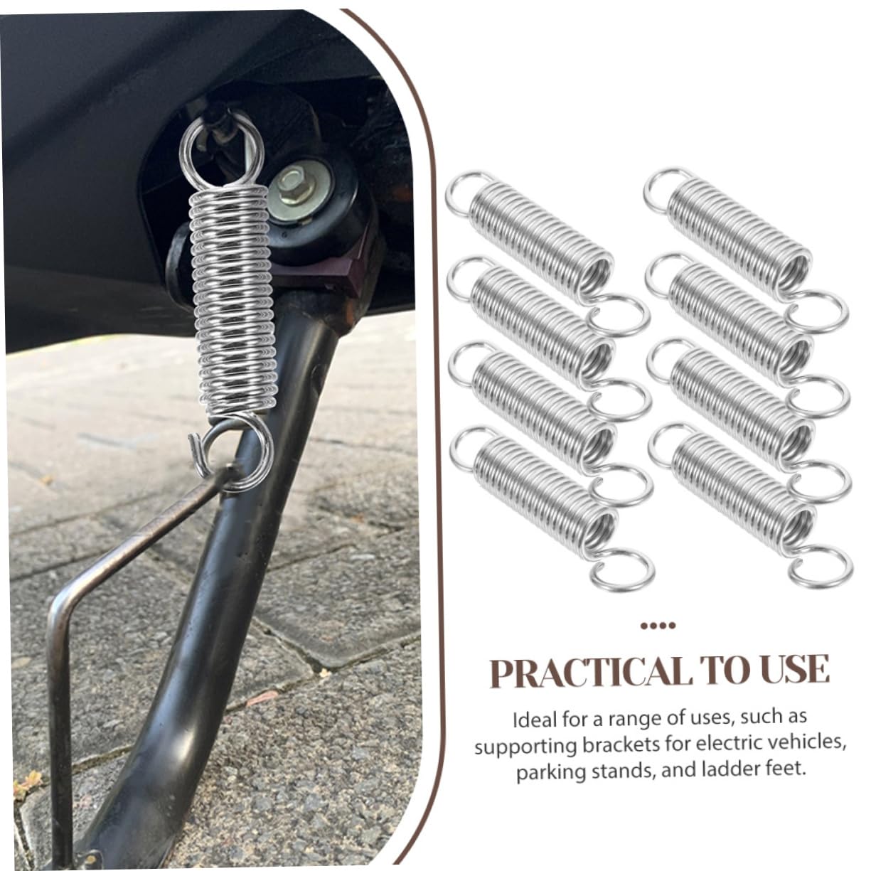 8Pcs Extended Compressed Springs with Hook Ends for Heavy Duty Support Construction for Mechanical Applications and Easy Replacement
