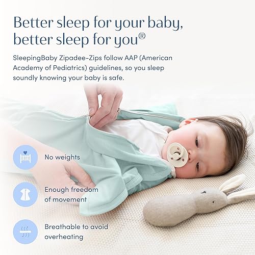 Miniatura 5 de SleepingBaby Zipadee-Zip Manta de Transición para Envolver - Acogedora Manta para Envolver Bebé con Conveniencia de Cremallera - Manta Vestible