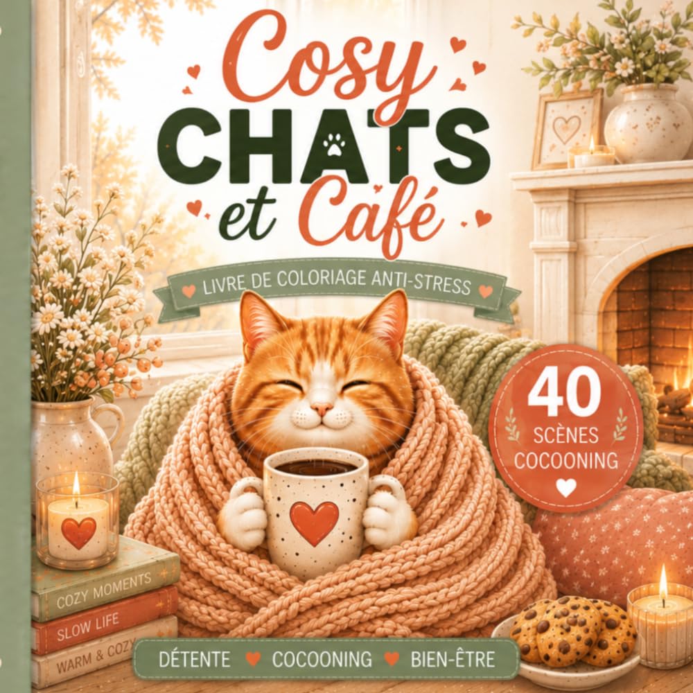 Cosy Chats & Café: Livre de coloriage anti-stress pour des moments de détente et de douceur