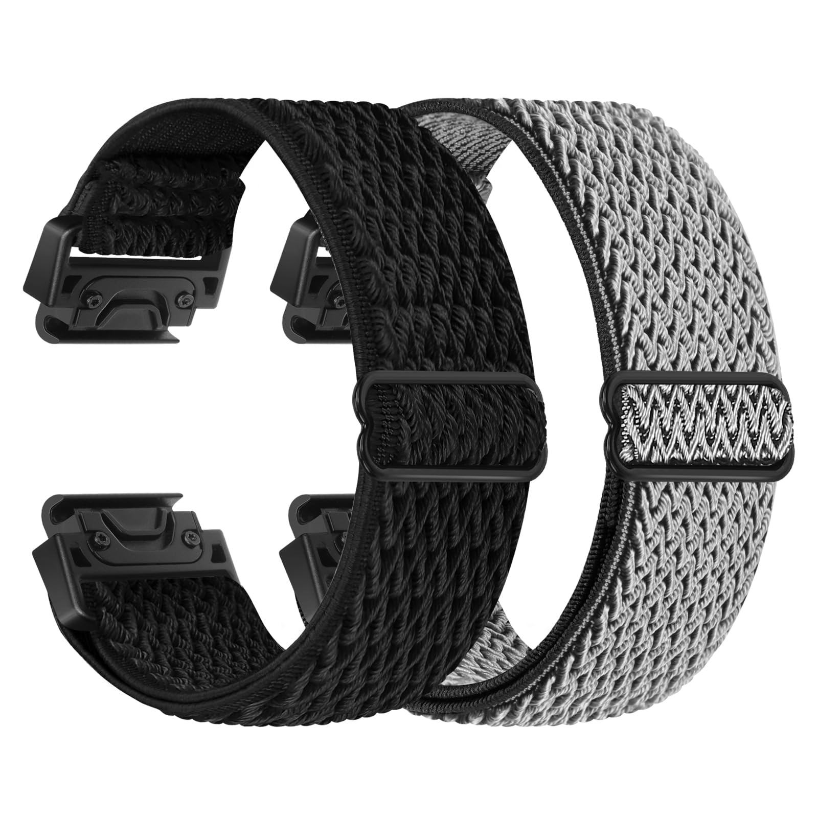 BTTNG Elastic Watch Strap for Garmin Fenix 8 51mm/Fenix 7X/Fenix 6X/Fenix 6X Pro/Fenix 5X/Fenix 5X Plus/Fenix 3/Fenix 3 HR, QuickFit 26mm Watch Band Sport Nylon Straps for Women Men (2 PCS)