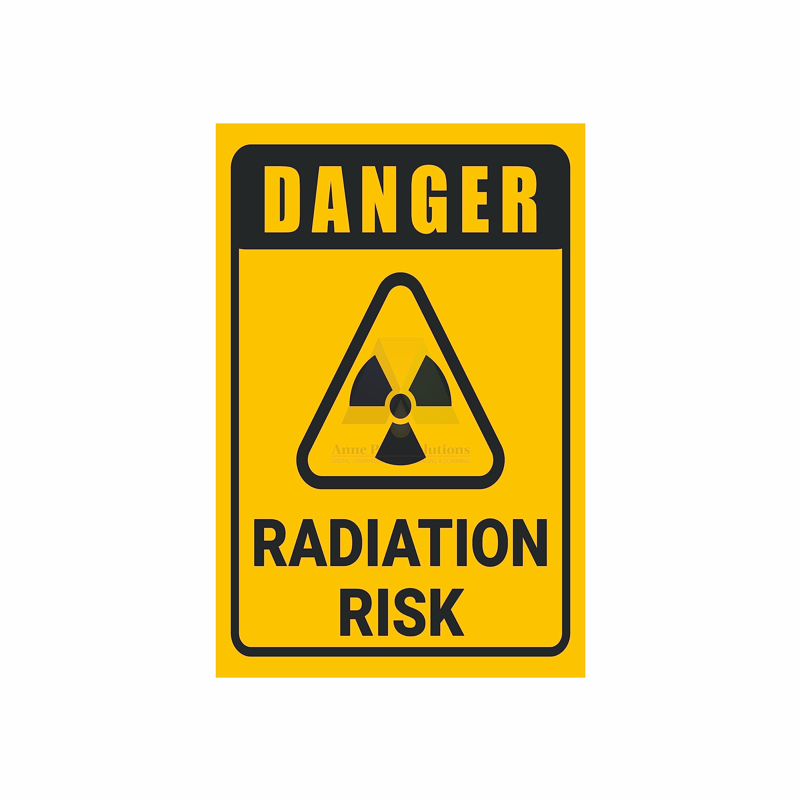 Anne Print Solutions® Caution Stairway Stickers Labels Safety Sign Stickers Self Adhesive Vinyl Warning Safety Security Sign Pack of 4 Pcs Size 6 Inch* X 9 Inch* Multicolor (DANGER RADIATION RISK.)