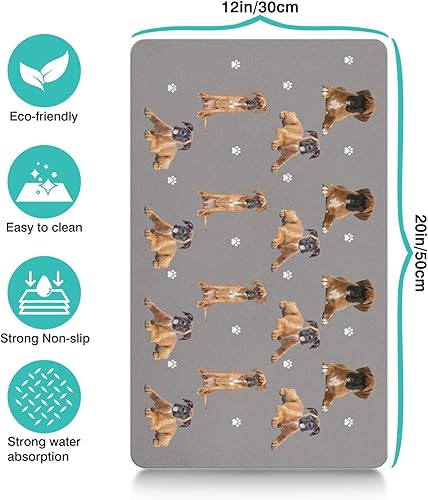 Miniatura 5 de Divertida alfombrilla tipo bóxer para tazón, manteles individuales antideslizantes para perros para alimentación y agua