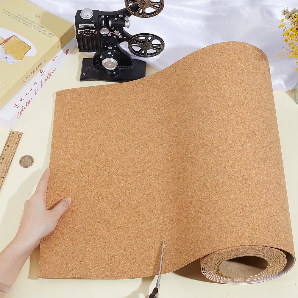 BENECREAT Rollo de Corcho Autoadhesivo 300x40cm 2.5mm Grosor para Manualidades Decoración de Paredes