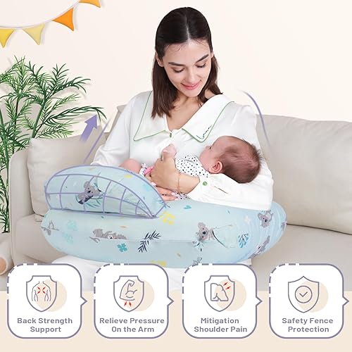 Miniatura 3 de Almohada de lactancia para lactancia materna, almohadas de lactancia para más apoyo para mamá y bebé, con diseño ergonómico de tamaño grande y funda