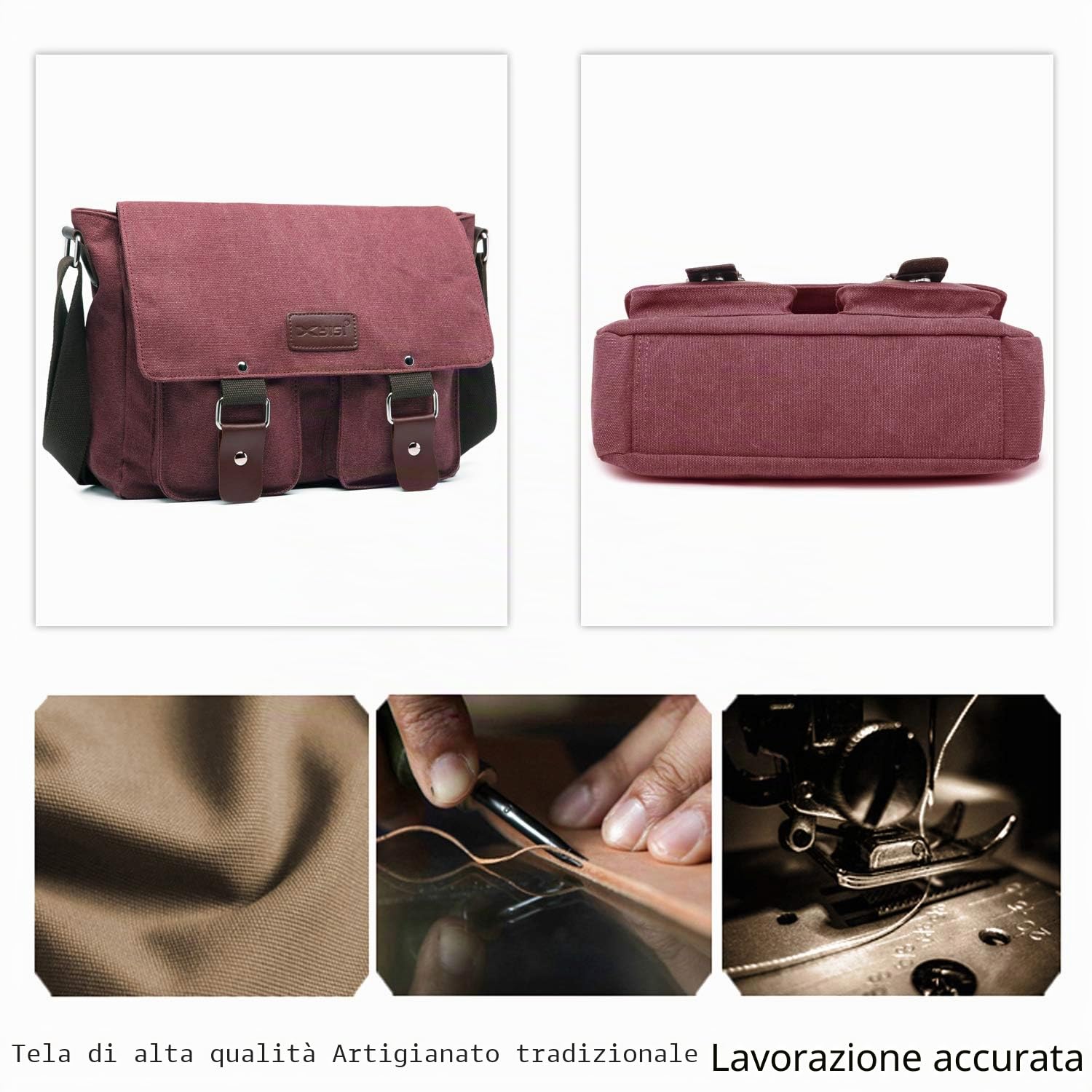 FANDARE Borse a spalla da Uomo/Donna Borse Messenger di tela Unisex Borse per PC portatili Borsa a tracolla Per lavoro e scuola,Viaggio,Shopping