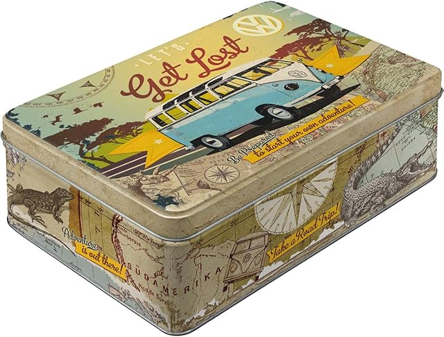 Nostalgic-Art 30701 - Volkswagen - VW Bulli - Let's Get Lost, Storage Tin Box Flat
