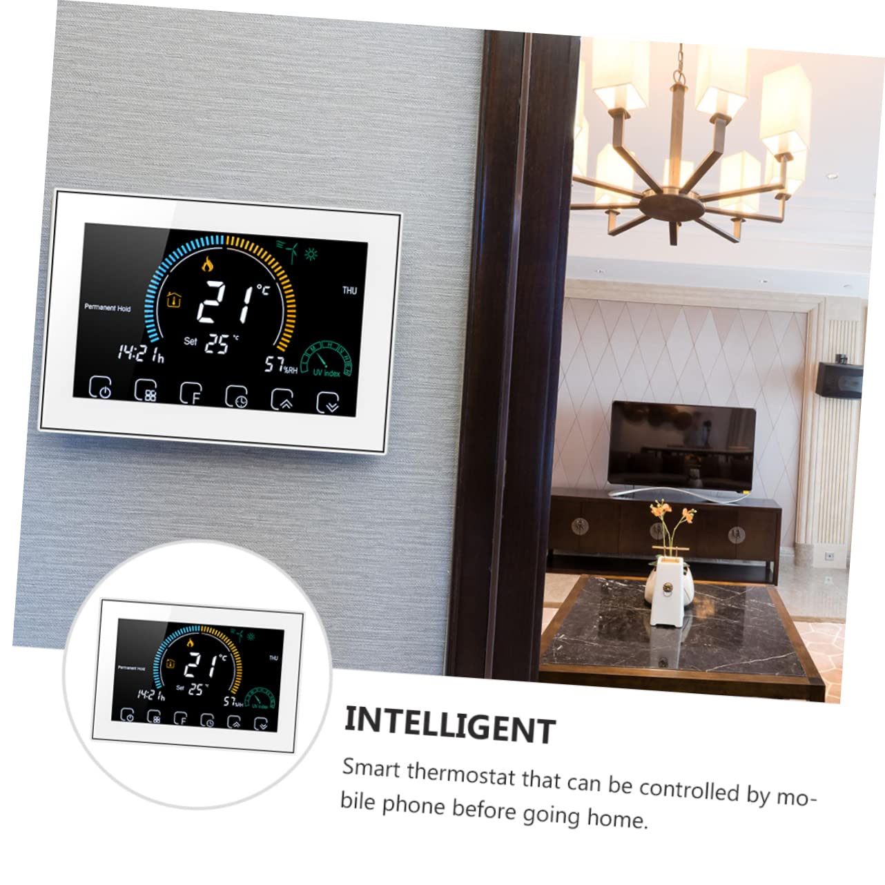 HOMSFOU Termostato Digitale Per Riscaldamento Pavimento Schermo Lcd Touch Controllo Temperatura e Umidità Installazione Facile Modalità Manuale e Programmabile