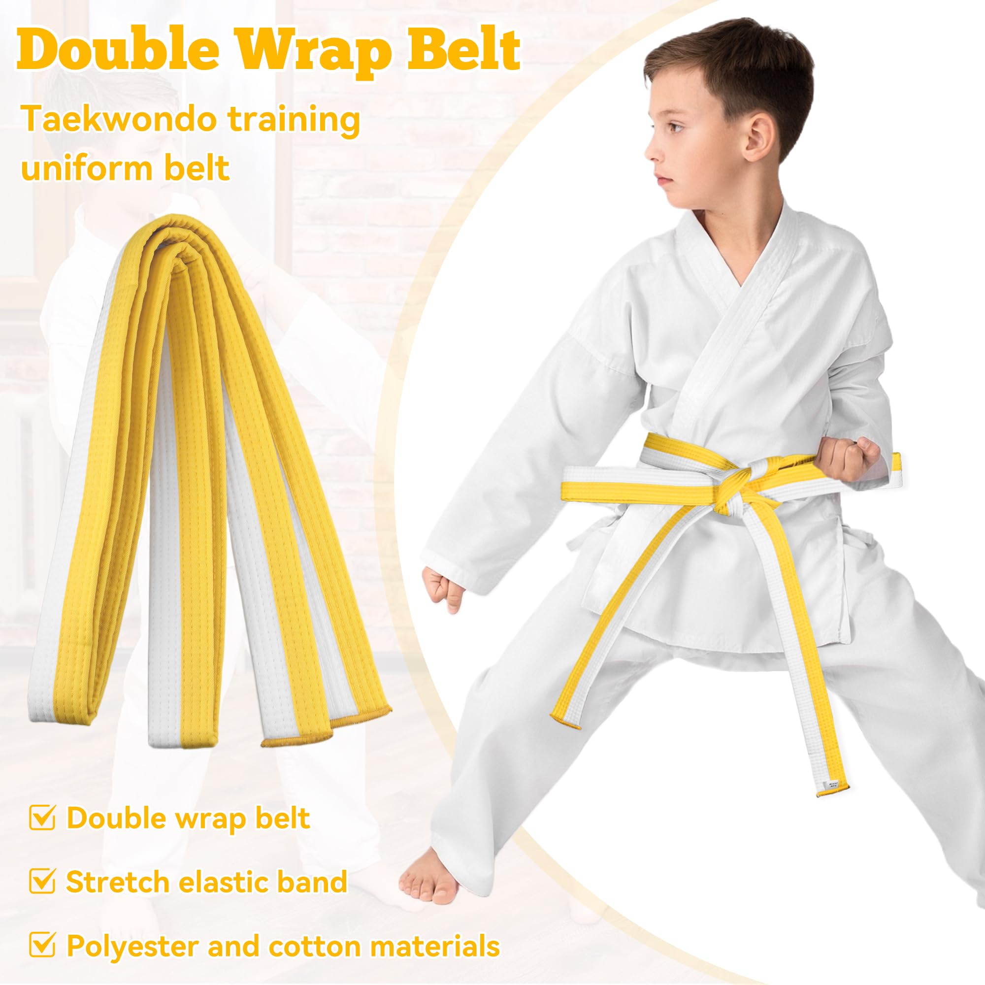 Judo Karate pasek do karate sztuki walki karate judo bawełna Taekwondo Belts profesjonalny pasek Aikido Karate Aikido pasek biały żółty dla dzieci i dorosłych pasek do sportów walki 260 cm