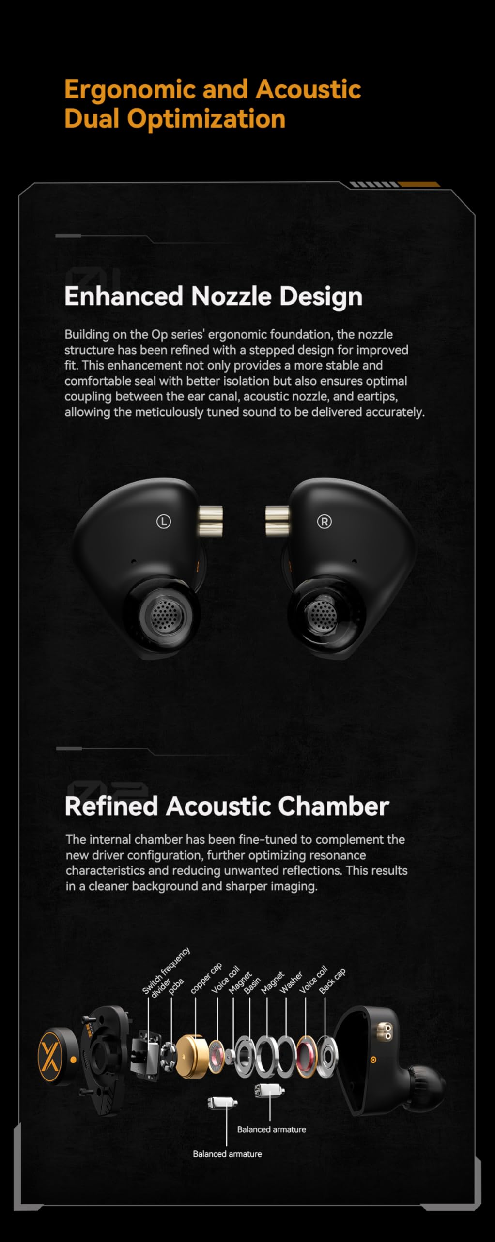 Fanmusic ooopusX Op.22 - Auriculares con dos controladores dinámicos y equilibrados, dos controladores de armadura equilibrada, opciones de afinación ajustables (3.5 mm sin micrófono)